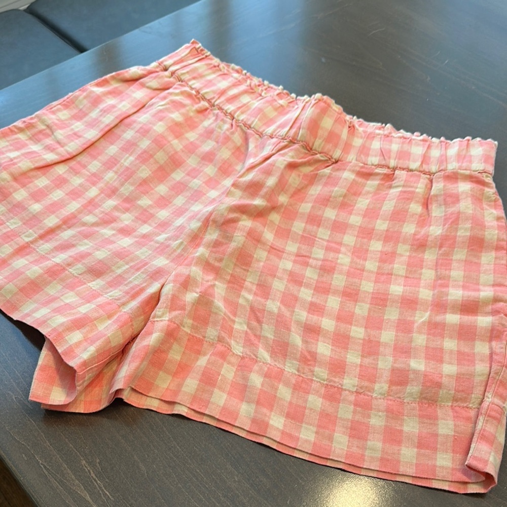Pink Gingham Checkered Shorts